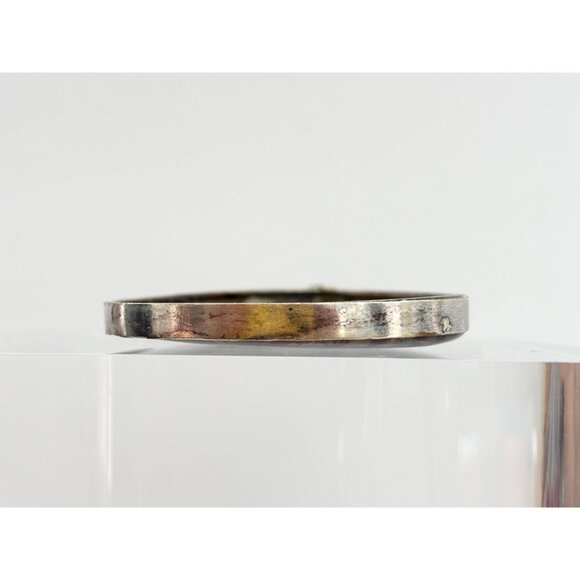 Kaleidescope Burgundy Jasper Teardrop Shaped Sterling Silver Vintage Pendant - Picture 6 of 11